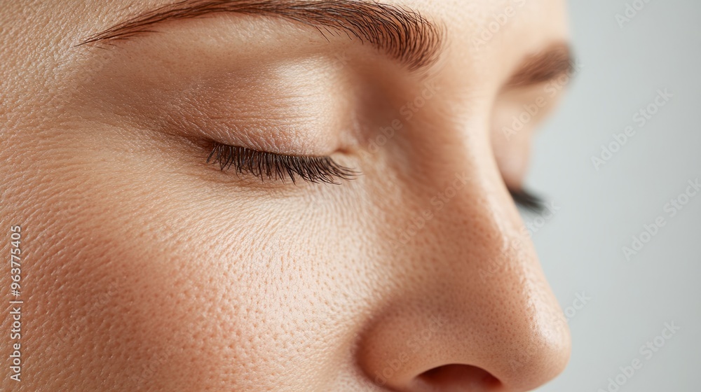 Close up of Female Eye with Eyelashes and Skin Texture Close up of Female Eye with Eyelashes and Skin Texture