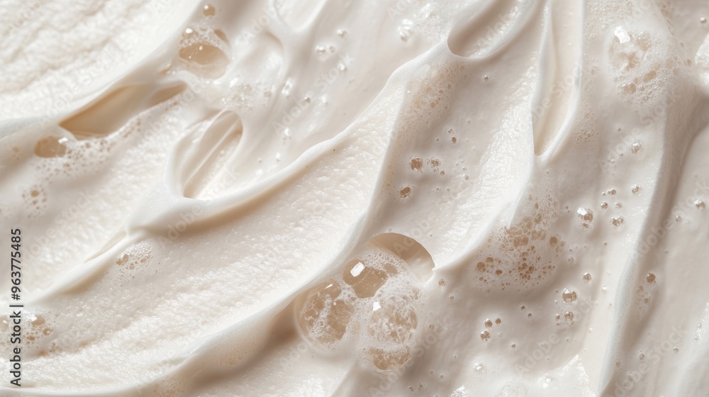 Fototapeta premium Creamy White Foaming Texture Background