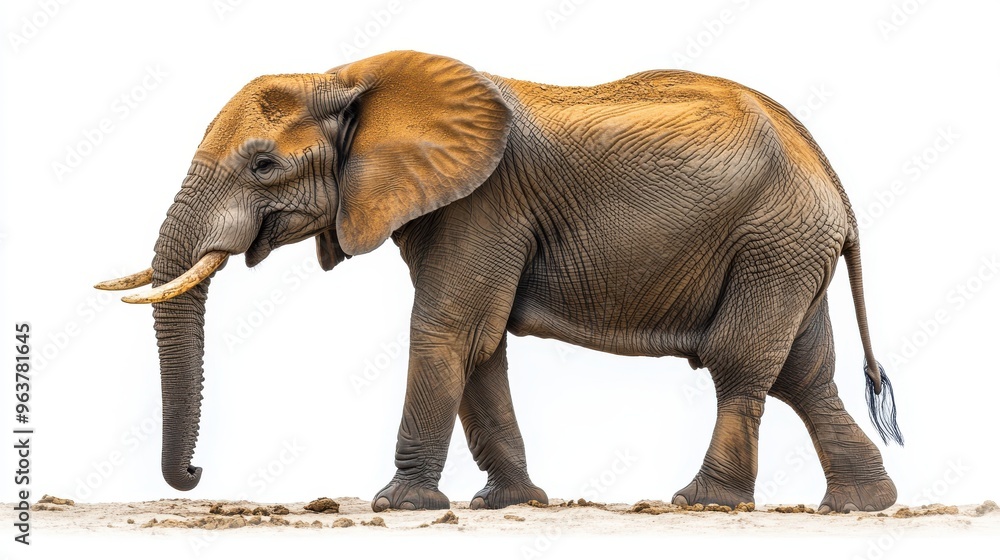 Obraz premium African elephant isolated on a white backdrop