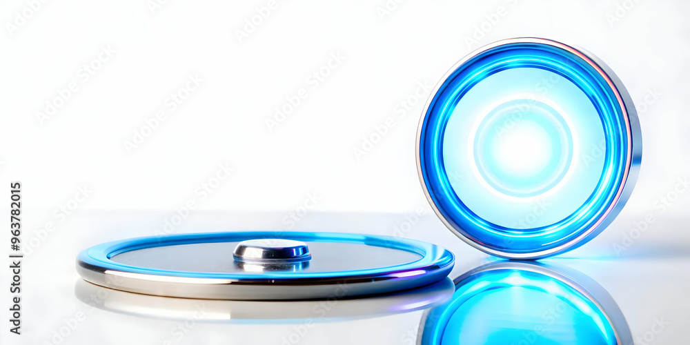 Flat Holographic Lancet Device with Blue Circle on White Background - Futuristic Illustration for World Diabetes Day with Ample Copy Space Flat Holographic Lancet Device with Blue Circle on White Background - Futuristic Illustration for World Diabetes Day with Ample Copy Space