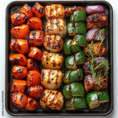 Vibrant Vegetable Kabobs on a Tray