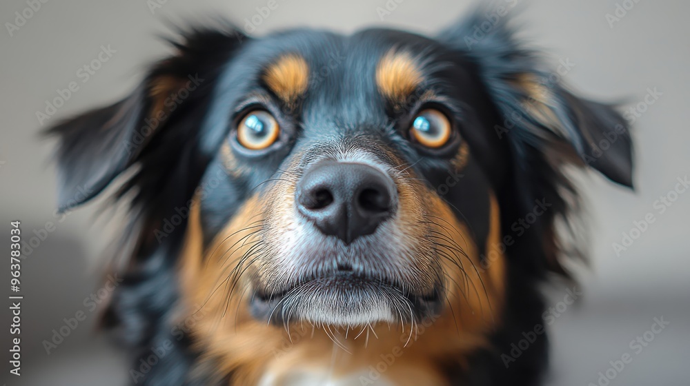 Artistic portrait of a dog on white background Artistic portrait of a dog on white background