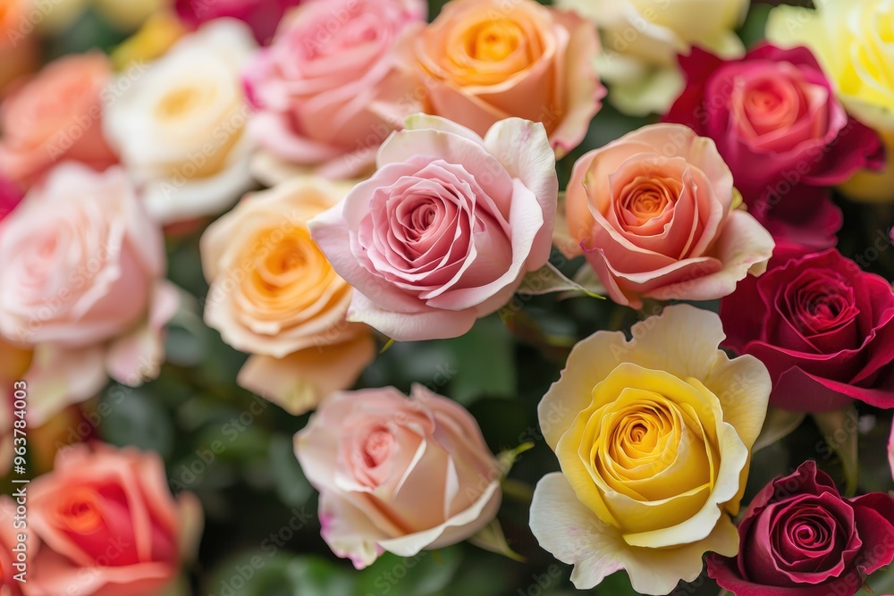 A bouquet of colorful roses A bouquet of colorful roses