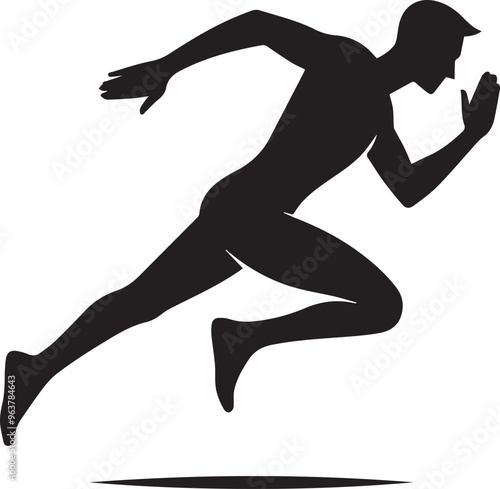 human run black silhouette vector icon, Running people silhouettes, Running Silhouette,