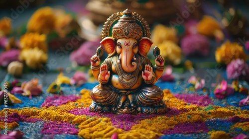 Colorful statue of Ganesha