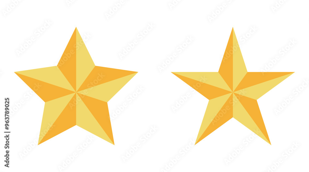 Gold star illustration set. Award symbol. Christmas decoration. Simple star icon. Flat style. Gold star illustration set. Award symbol. Christmas decoration. Simple star icon. Flat style.