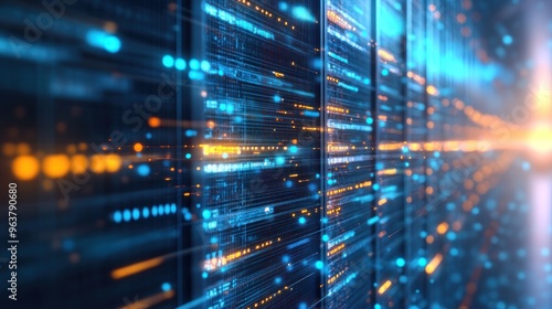 Wallpaper Mural Abstract digital representation of data streams and technology. Torontodigital.ca