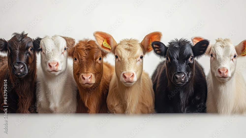 Different farm animals on white background Different farm animals on white background