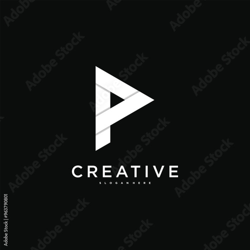 Creative letter P logo icon design template. Premium Vector