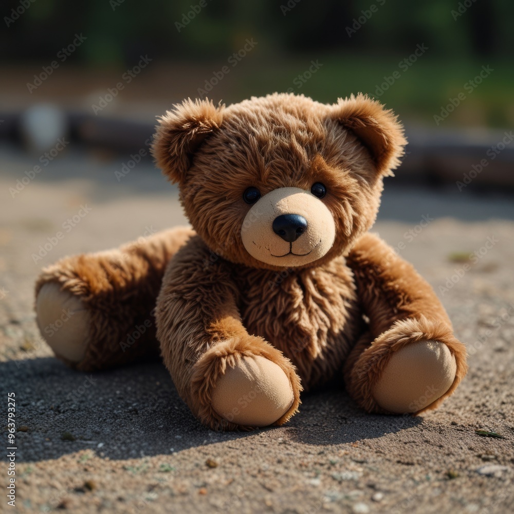 Fototapeta premium Brown Teddy Bear on a Soft Background