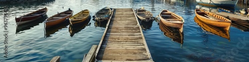 Wooden Dock Designed for Small Boat Mooring