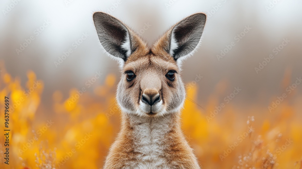 Headshot of a kangaroo isolated on a white background, highlighting its distinctive features Headshot of a kangaroo isolated on a white background, highlighting its distinctive features