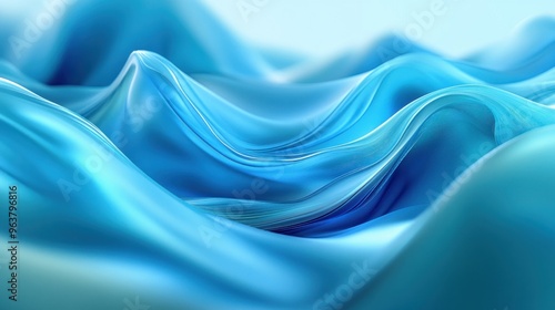 Wallpaper Mural Abstract representation of flowing blue waves, evoking calmness and fluidity. Torontodigital.ca