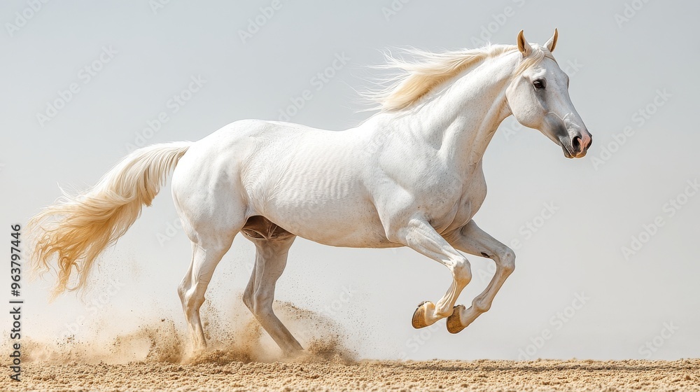 Horse standing on a white background Horse standing on a white background