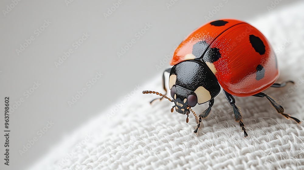 Naklejka premium Ladybug on a white background