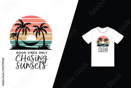Tropical Beach T-Shirt Design – Vibrant Summer and Ocean Graphics