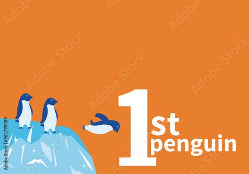 ファーストペンギンのイメージイラスト