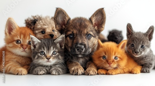 Wallpaper Mural Petting zoo with various animals on white background Torontodigital.ca