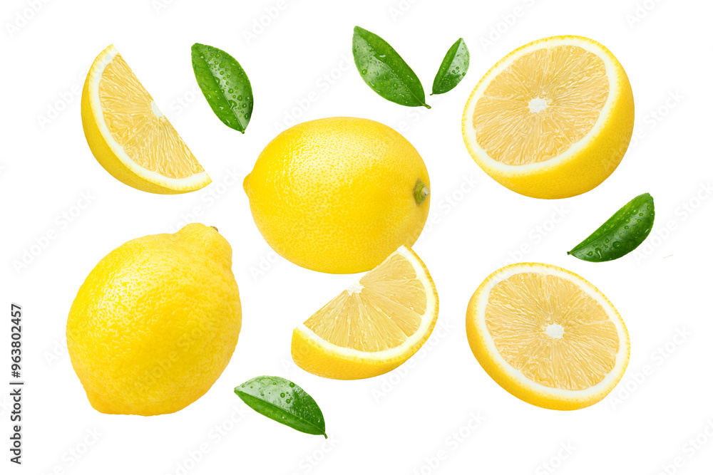 set of lemons isolated on white set of lemons isolated on white