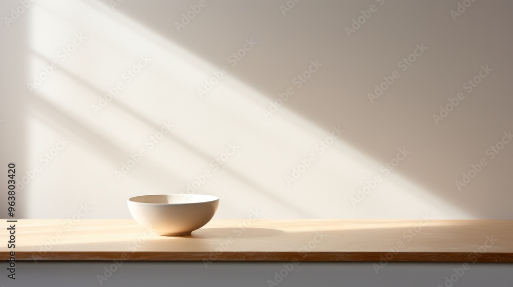A minimalist still life arrangement featuring a simple white ceramic bowl overflowing with cornflour A minimalist still life arrangement featuring a simple white ceramic bowl overflowing with cornflour