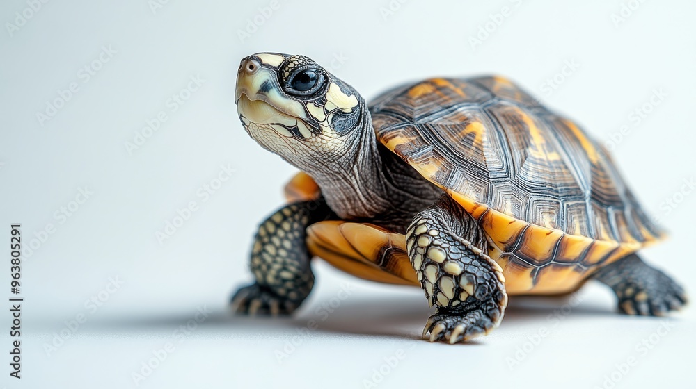 Side view of a turtle, isolated on white Side view of a turtle, isolated on white