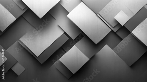 Elegant Grey Abstract Background with Geometric Shine and Layered Elements: Perfect for Modern Design and Creative Projects, Generative AI