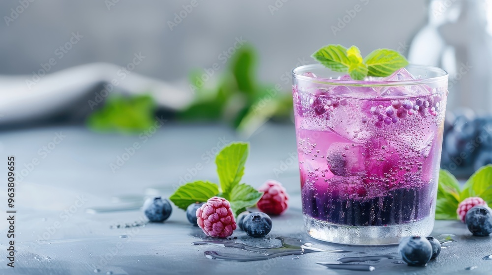 A glass of acai berry juice with ice and fresh berries, set against a clean backdrop, highlighting its rich, deep purple color and health benefits. A glass of acai berry juice with ice and fresh berries, set against a clean backdrop, highlighting its rich, deep purple color and health benefits.