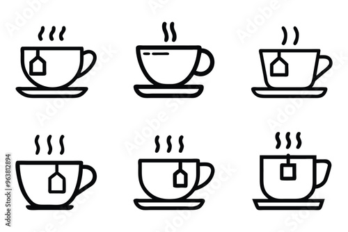 Wallpaper Mural Tea cup icon bundle set in vector style Torontodigital.ca