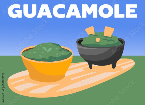 guacamole day with delicious guacamole, delicious food from mexico