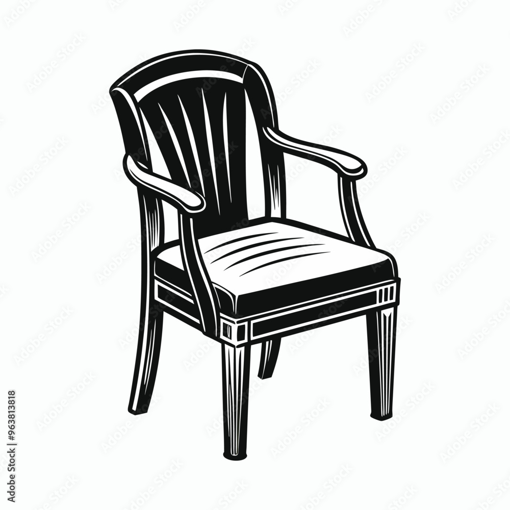 black and white drawing of a chair black and white drawing of a chair