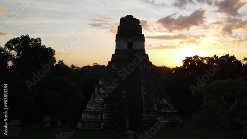 sunset in the great jaguar, tikal