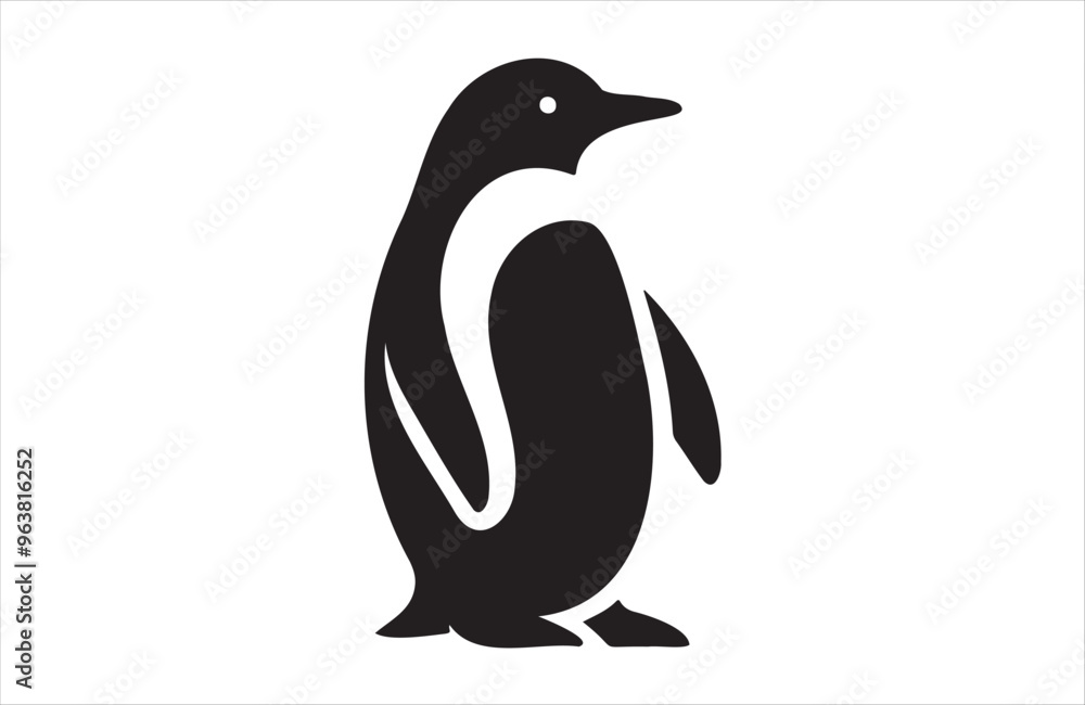 Obraz premium a penguin icon of silhouette vector illustration