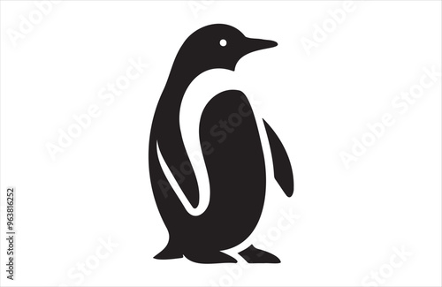 a penguin icon of silhouette vector illustration