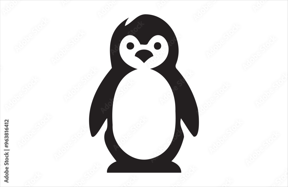 a penguin icon of silhouette vector illustration a penguin icon of silhouette vector illustration