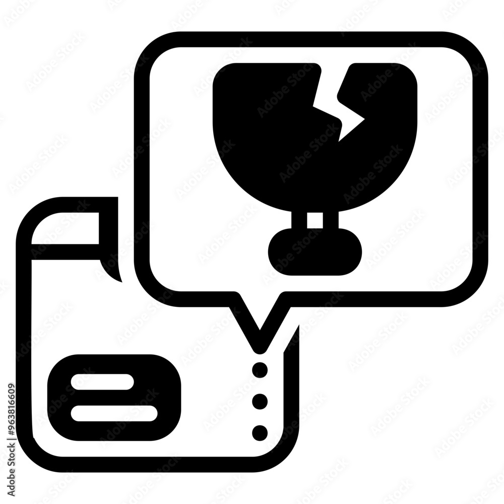Fragile glyph style icon Fragile glyph style icon
