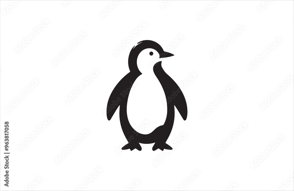 Naklejka premium a penguin icon of silhouette vector illustration