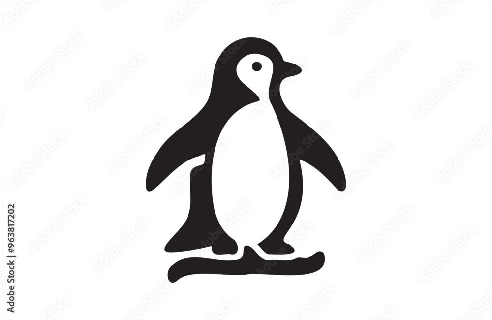 Obraz premium a penguin icon of silhouette vector illustration