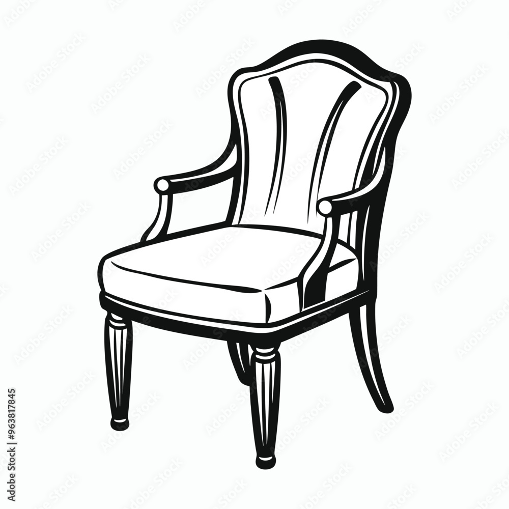 black and white drawing of a chair black and white drawing of a chair