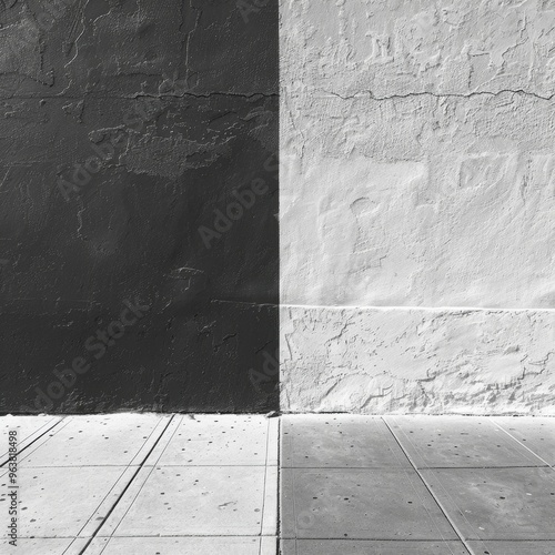 Balanced black and white background creating a clean and minimalist contrast. Background design concept