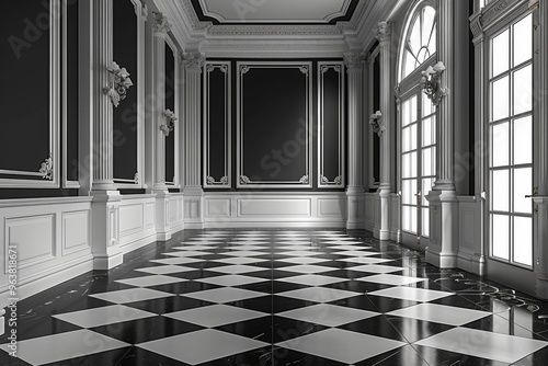 Classic black and white background evoking a sense of timeless elegance and style. Elegant design concept