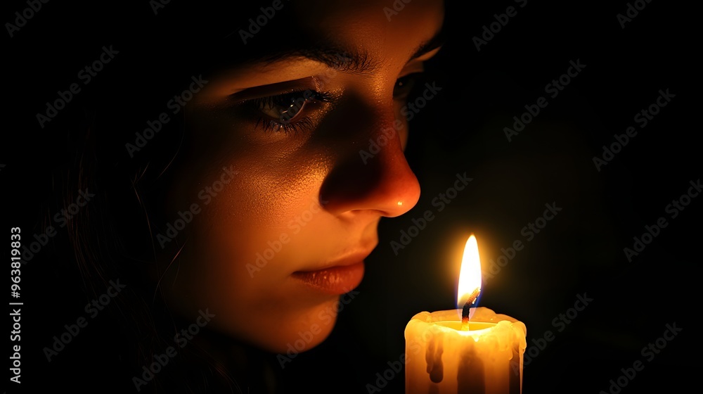 46. A person illuminated by a candle, romantic expression 46. A person illuminated by a candle, romantic expression