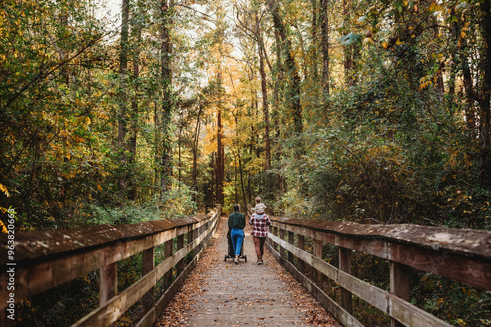 Couple walking on an Autumn Day at the parkl Couple walking on an Autumn Day at the parkl