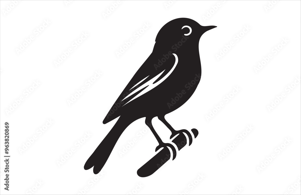 Vector art of European small bird of silhouette vector illustration Vector art of European small bird of silhouette vector illustration