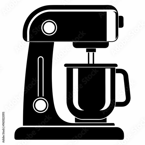 Black silhouette electric blender mixer icon