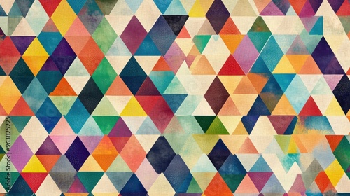 Wallpaper Mural A seamless pattern of small, colorful triangles arranged in a repeating design, perfect for a contemporary look. Torontodigital.ca