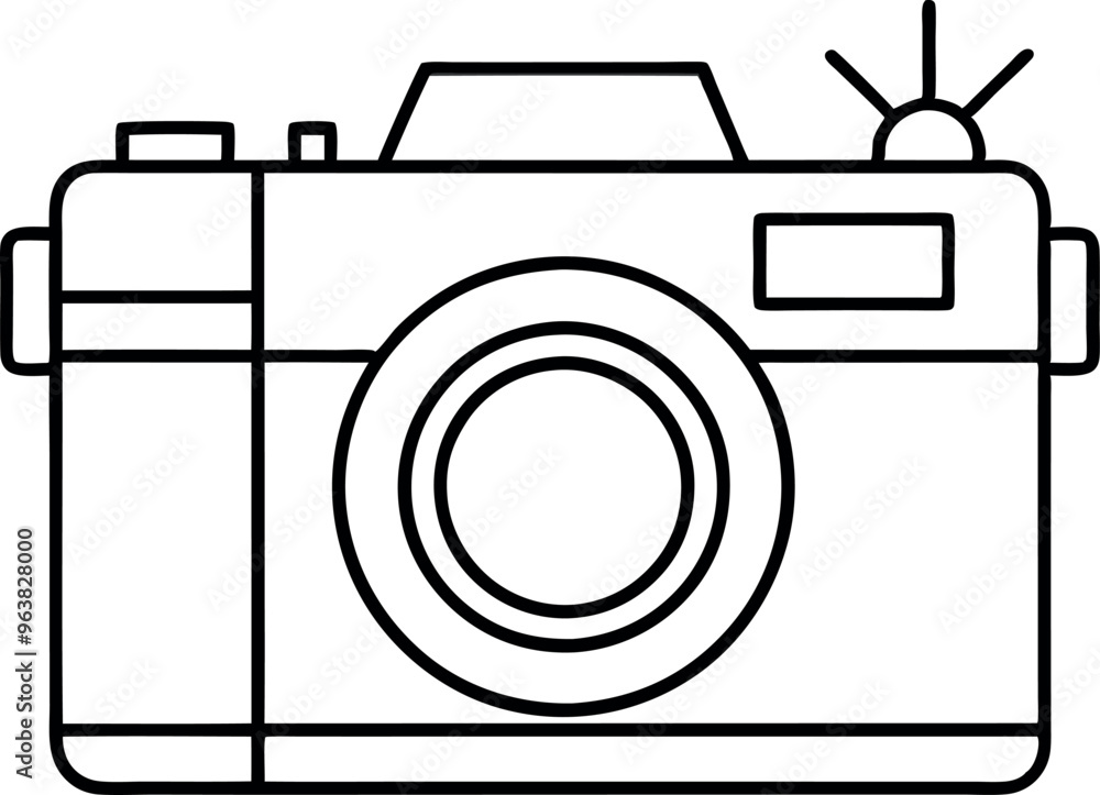Simple Line Art Camera Illustration Perfect for Photography and Design Projects Simple Line Art Camera Illustration Perfect for Photography and Design Projects
