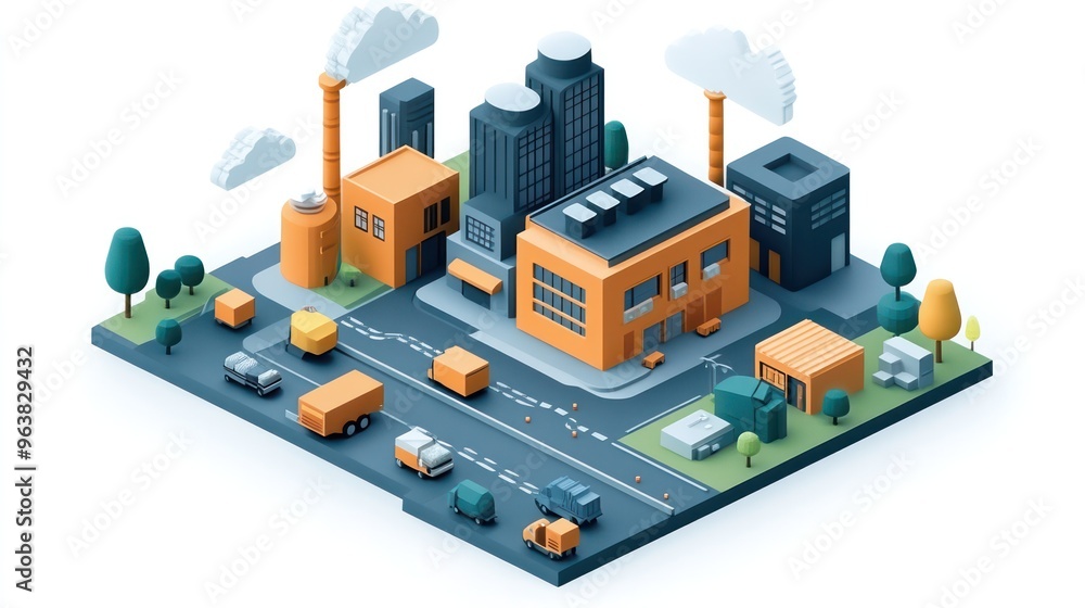 A cityscape with a lot of buildings and cars. The buildings are orange and the cars are of various sizes. Scene is busy and bustling A cityscape with a lot of buildings and cars. The buildings are orange and the cars are of various sizes. Scene is busy and bustling