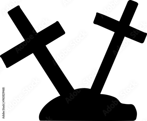 grave halloween silhouette hand drawn
