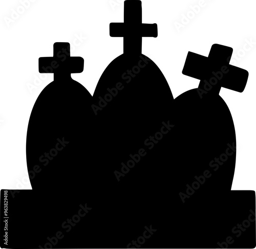 grave halloween silhouette hand drawn