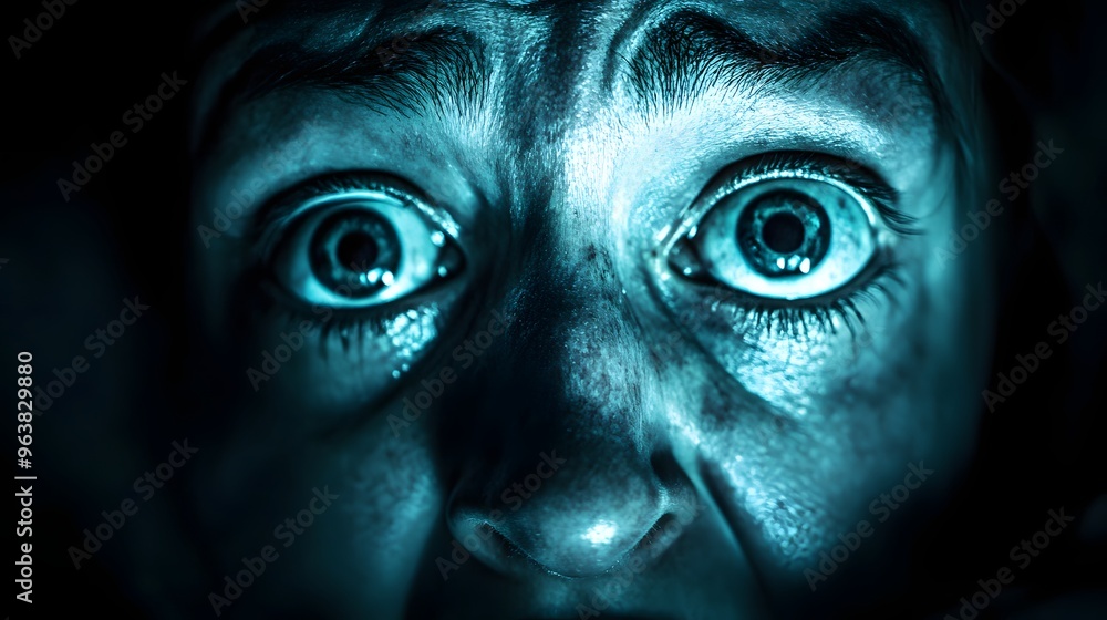 19. A person looking scared, frightened expression 19. A person looking scared, frightened expression
